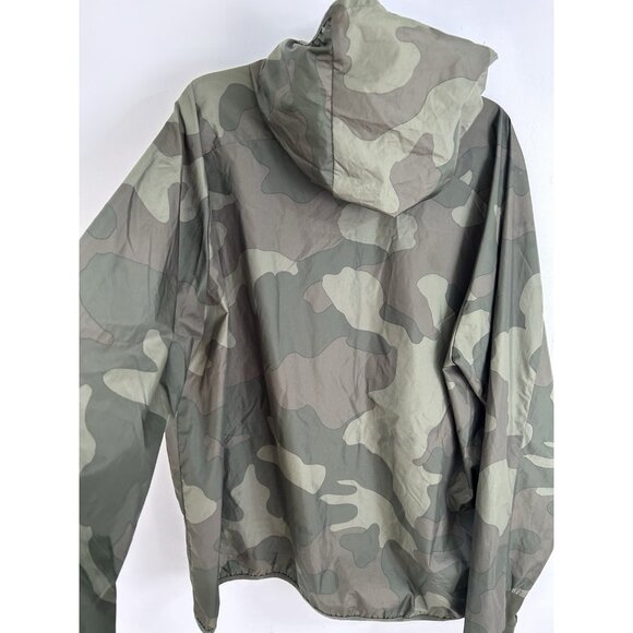 Men's Green Camo Print XXL Packable lightweight Jacket - All in Motion hooded - Picture 12 of 16